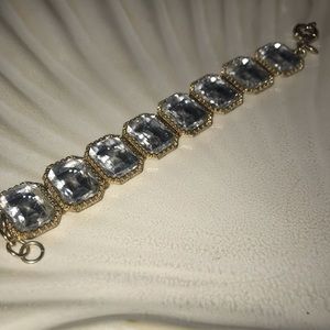 Jcrew gold and crystal bracelet